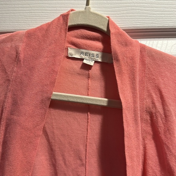 REISS Pink Lightweight Cardigan Open Coccon Sweater Shrug S/M balletcore - Picture 3 of 7